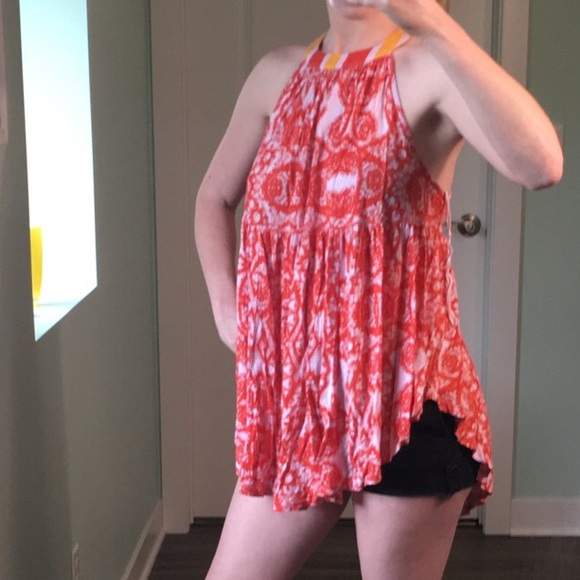 Free people NEW orange flowy tank - Picture 2 of 7